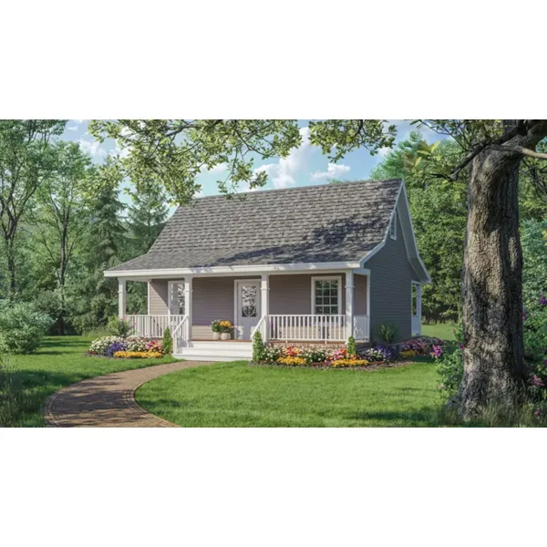 Cozy Cabin Cottage Home Enjoys A Covered Front And Rear Porch