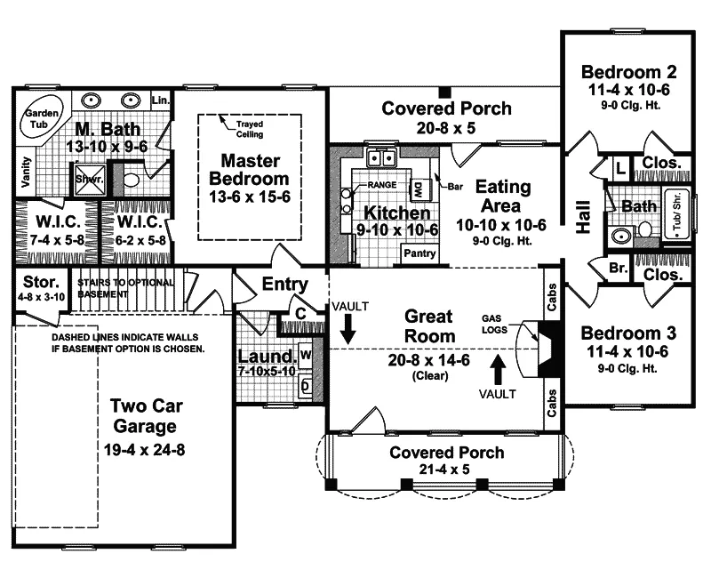 Ranch House Plan First Floor - Orinda Traditional Home 077D-0090 - Shop House Plans and More