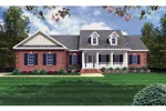 Country Style Home With Double Dormers And Covered Front Porch