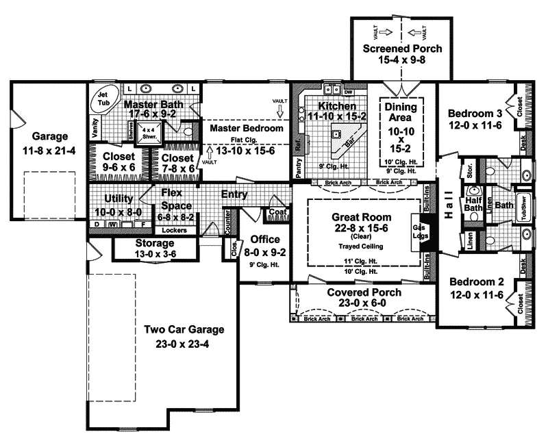 Traditional House Plan First Floor - Ariana Elegant Ranch Home 077D-0100 - Search House Plans and More