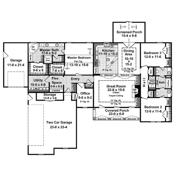 Ranch House Plan First Floor - Ariana Elegant Ranch Home 077D-0100 - Search House Plans and More