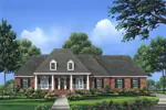 Traditional House Plan Front of Home - Woodlawn Point Ranch Home 077D-0103 - Shop House Plans and More