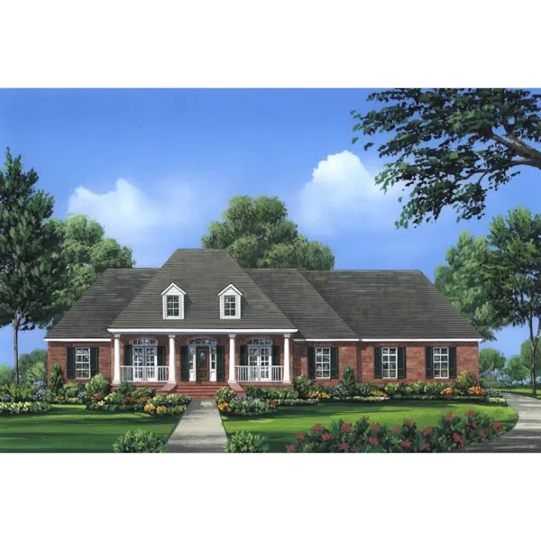 Country House Plan Front of Home - Woodlawn Point Ranch Home 077D-0103 - Shop House Plans and More