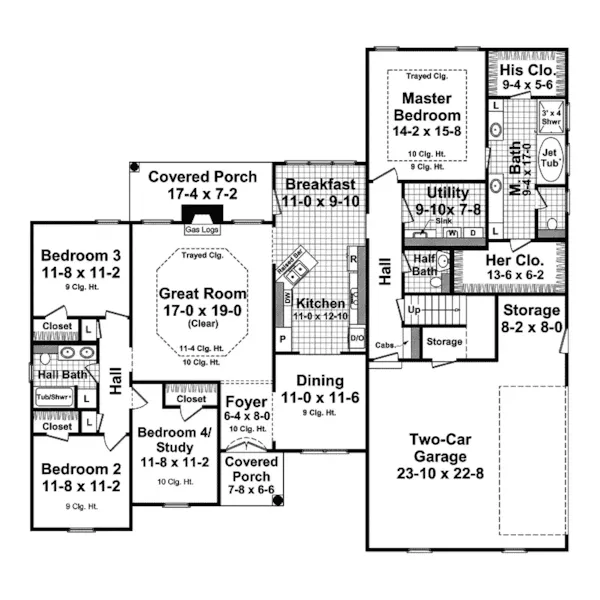 Traditional House Plan First Floor - Berrick Traditional Home 077D-0111 - Search House Plans and More