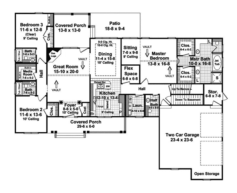 Ranch House Plan First Floor - Einstein Place Country Home 077D-0112 - Search House Plans and More