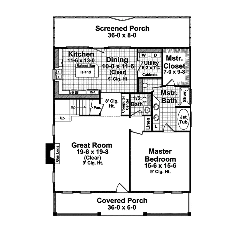 Country House Plan First Floor - Kimbolton Country Home 077D-0124 - Search House Plans and More