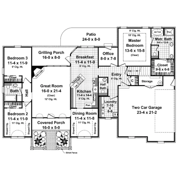 Sunbelt House Plan First Floor - Klostermann Sunbelt Home 077D-0127 - Search House Plans and More