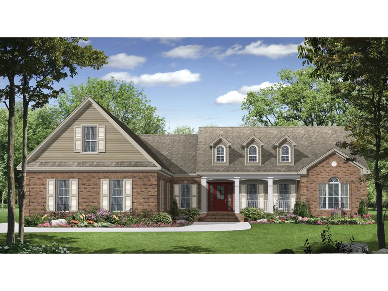 Ranch House Plan Front of Home - Dannagger Country Home 077D-0129 - Search House Plans and More