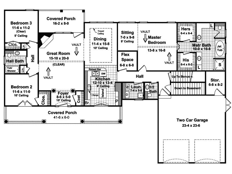Traditional House Plan First Floor - Siedentop Ranch Home 077D-0133 - Shop House Plans and More