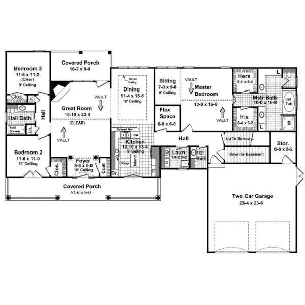 Traditional House Plan First Floor - Siedentop Ranch Home 077D-0133 - Shop House Plans and More