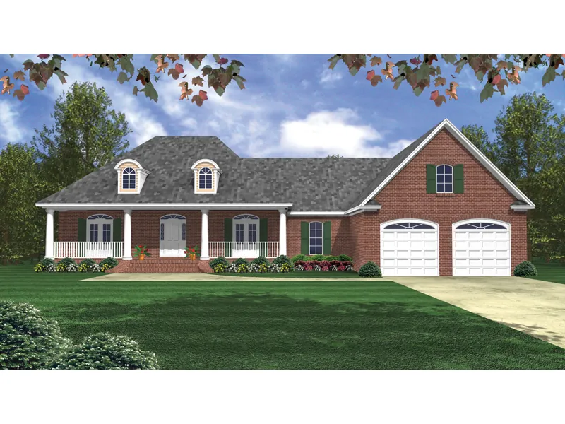 Lovely Brick Ranch With Arched Dormers