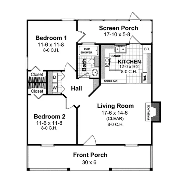 Ranch House Plan First Floor - Knox Acadian Home 077D-0137 - Search House Plans and More