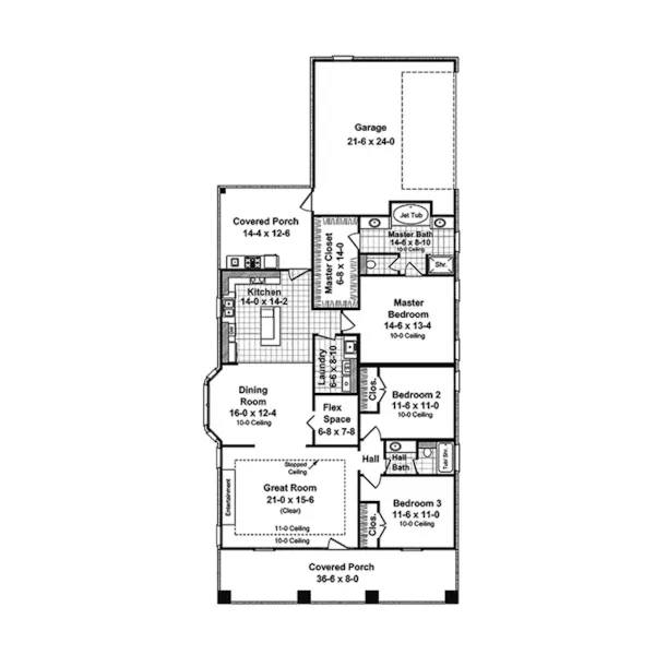 Arts & Crafts House Plan First Floor - Greenbridge Craftsman Home 077D-0139 - Search House Plans and More