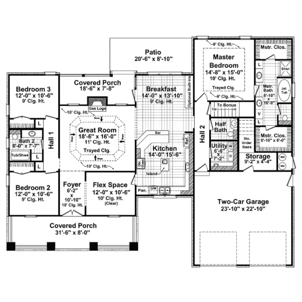 Rustic House Plan First Floor - Barron Arts And Crafts Home 077D-0142 - Search House Plans and More