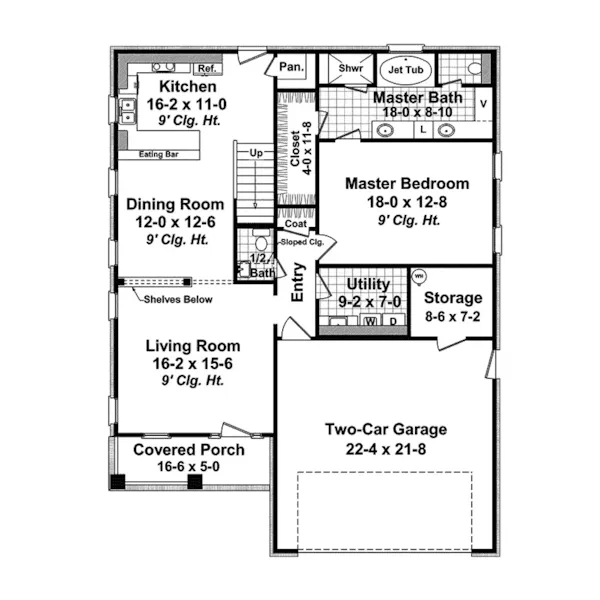 Craftsman House Plan First Floor - Westphalia Ridge Craftsman Home 077D-0146 - Shop House Plans and More