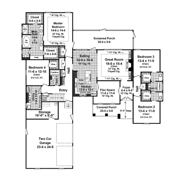 Ranch House Plan First Floor - Regency Cove Traditional Home 077D-0151 - Shop House Plans and More