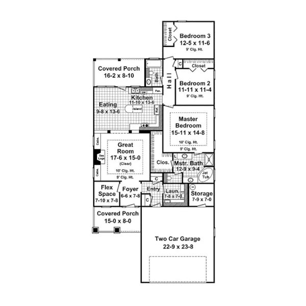 Arts & Crafts House Plan First Floor - Muncaster Craftsman Home 077D-0153 - Shop House Plans and More