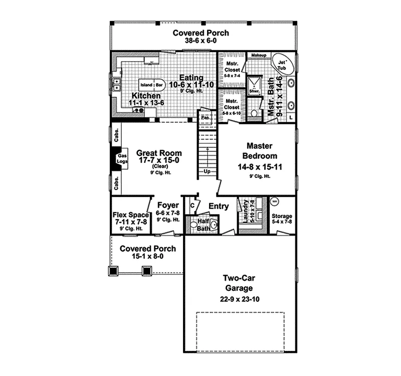 Ranch House Plan First Floor - Bella Arts And Crafts Home 077D-0155 - Search House Plans and More