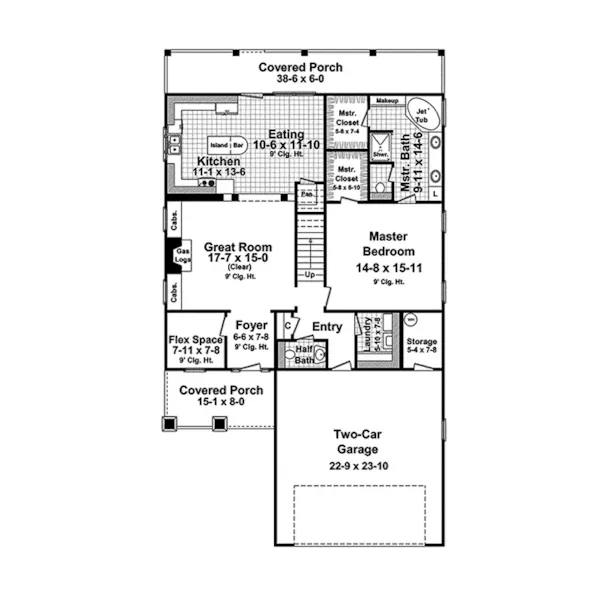 Arts & Crafts House Plan First Floor - Bella Arts And Crafts Home 077D-0155 - Search House Plans and More