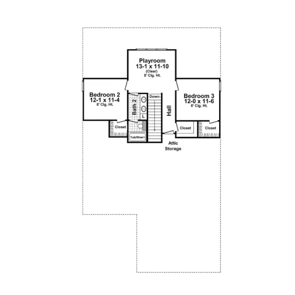 Arts & Crafts House Plan Second Floor - Bella Arts And Crafts Home 077D-0155 - Search House Plans and More