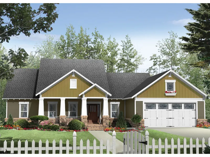 Natural Craftsman Design With Broad Front Porch To Grace This Home