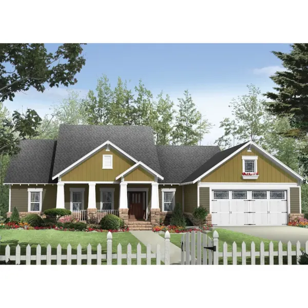 Natural Craftsman Design With Broad Front Porch To Grace This Home