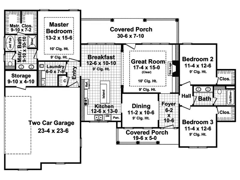 Traditional House Plan First Floor - Connell Place Southern Home 077D-0167 - Search House Plans and More