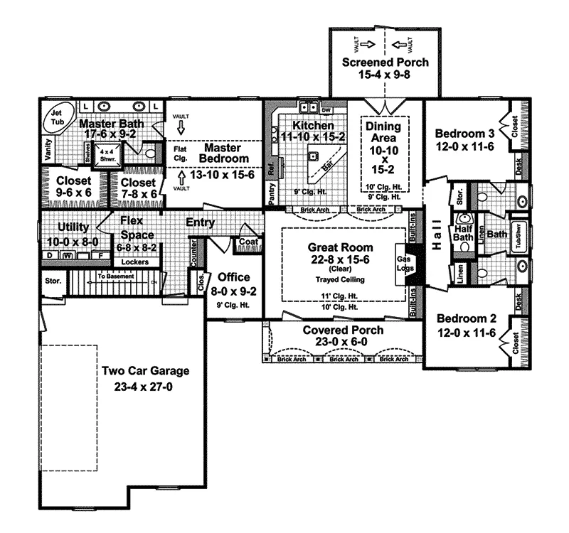 Traditional House Plan First Floor - Molloy Park Traditional Home 077D-0171 - Shop House Plans and More