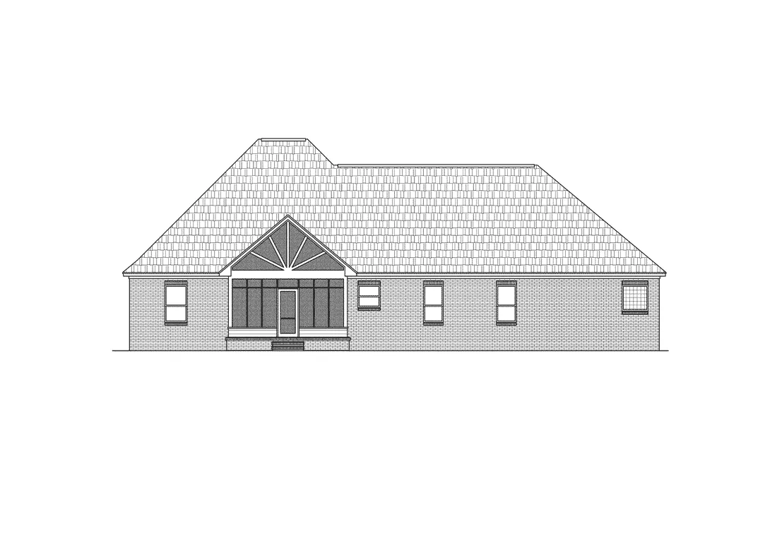Traditional House Plan Rear Elevation - Molloy Park Traditional Home 077D-0171 - Shop House Plans and More