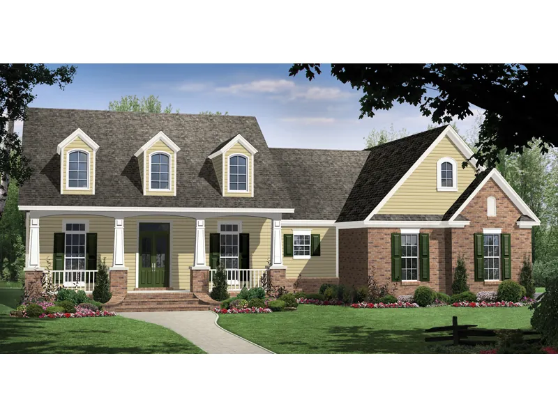 Inviting Country Southern Design With Triple Dormers