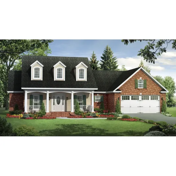 Comfortable Country Southern Design With Triple Dormers