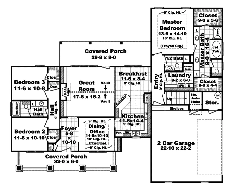 Arts & Crafts House Plan First Floor - Simmons Arts And Crafts Home 077D-0178 - Shop House Plans and More