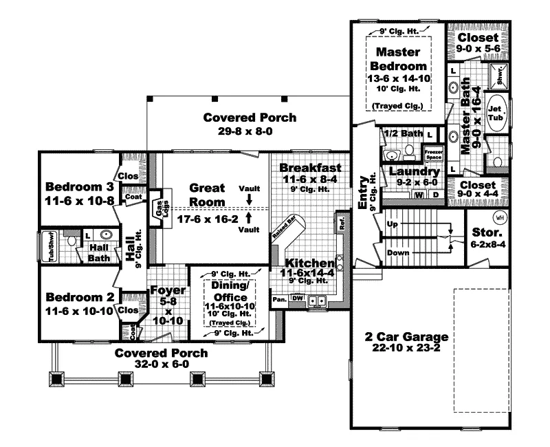 Cabin & Cottage House Plan First Floor - Boylan Heights Craftsman Home 077D-0181 - Search House Plans and More