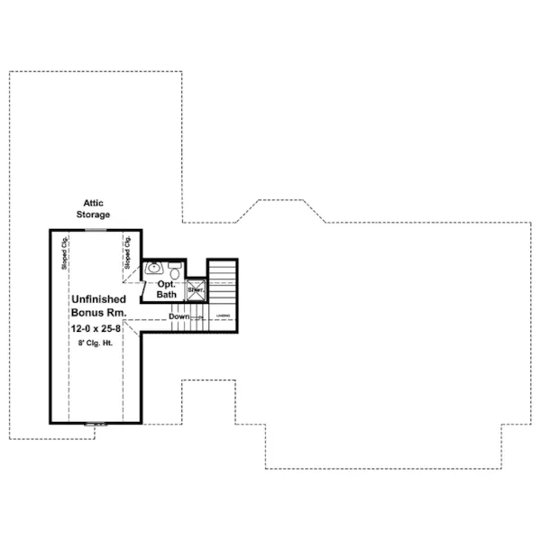 Farmhouse Plan Bonus Room - Brush Creek Country Ranch Home 077D-0185 - Search House Plans and More