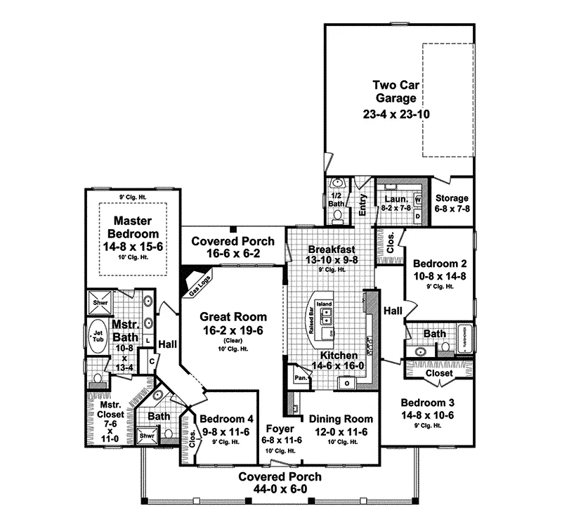 Ranch House Plan First Floor - Boschert Country Ranch Home 077D-0191 - Search House Plans and More