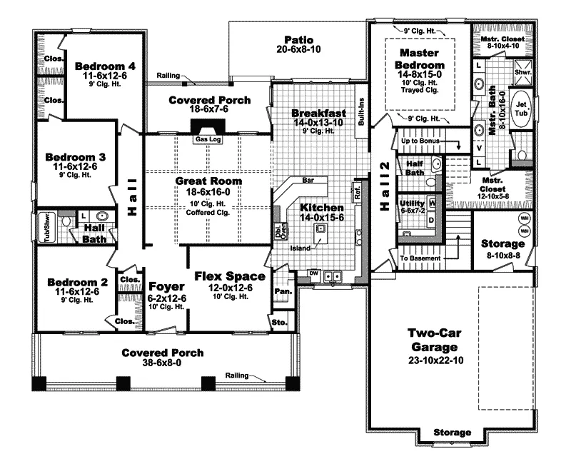 Cabin & Cottage House Plan First Floor - Beethoven Arts And Crafts Home 077D-0192 - Search House Plans and More