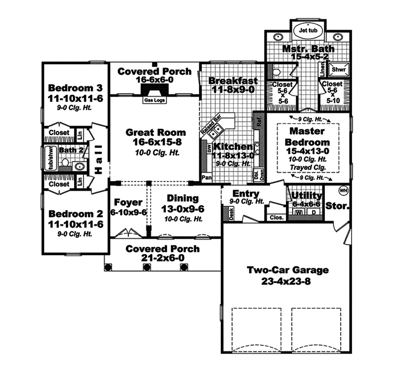 European House Plan First Floor - Cooper Spring Traditional Home 077D-0194 - Search House Plans and More