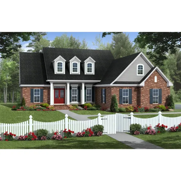 Traditional House Plan Front of Home - Hanbury Traditional Home 077D-0195 - Search House Plans and More