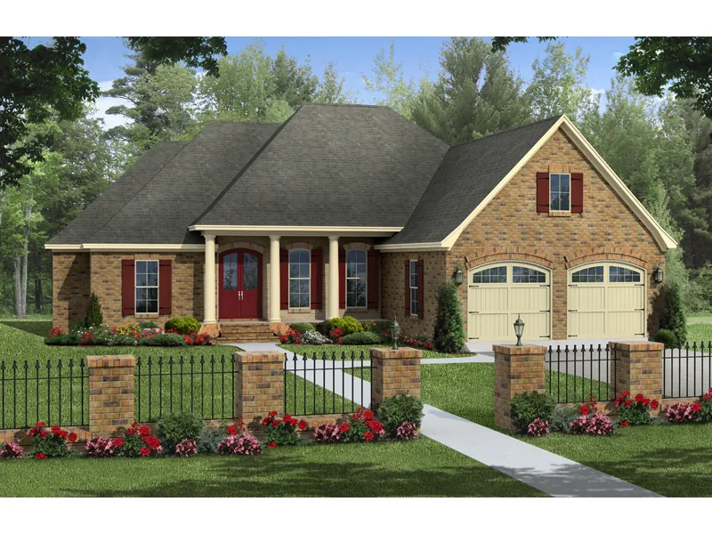 Tudor House Plan Front of Home - Caravaggio Traditional Home 077D-0196 - Search House Plans and More