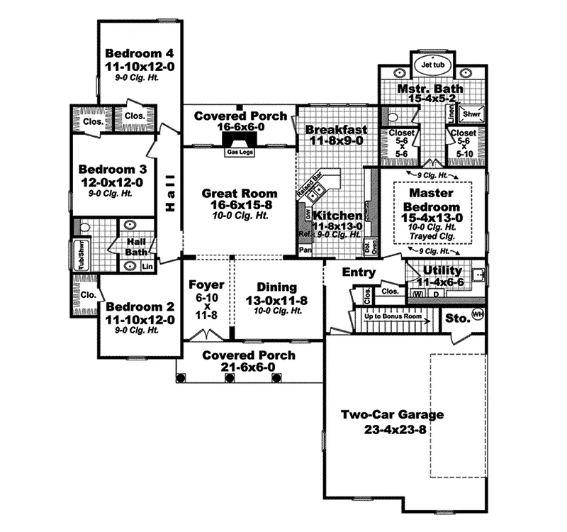 Ranch House Plan First Floor - Dulin Creek Traditional Home 077D-0197 - Search House Plans and More