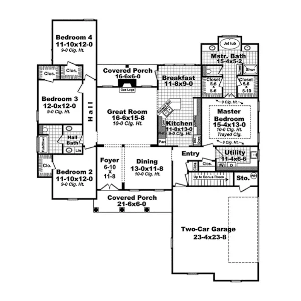 Ranch House Plan First Floor - Dulin Creek Traditional Home 077D-0197 - Search House Plans and More