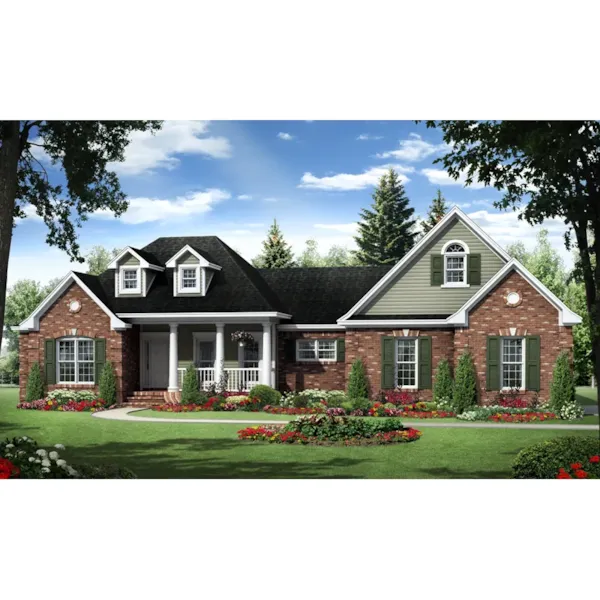 European House Plan Front of Home - Defalco Traditional Home 077D-0198 - Search House Plans and More