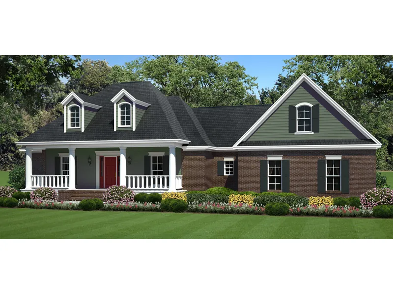 Tudor House Plan Front of Home - Mandy Traditional Home 077D-0199 - Shop House Plans and More