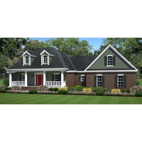 Ranch House Plan Front of Home - Mandy Traditional Home 077D-0199 - Shop House Plans and More