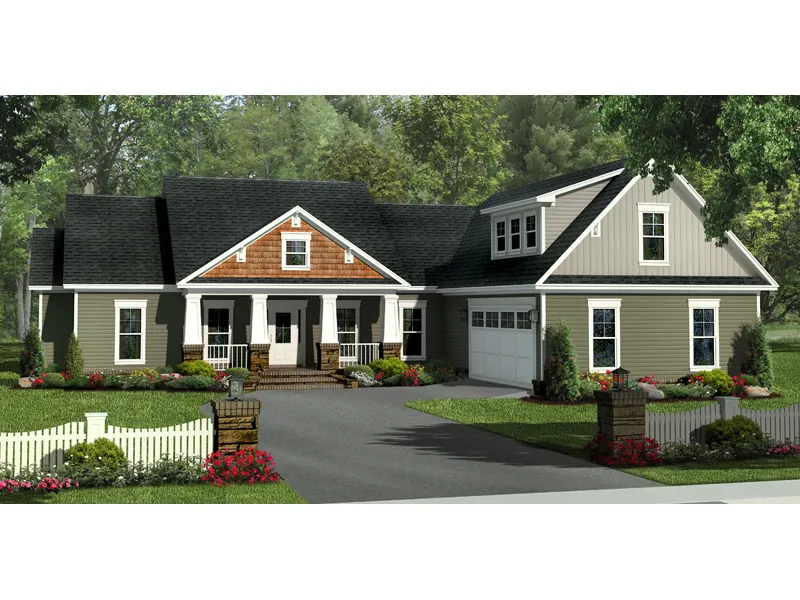 European House Plan Front of Home - Palomino Path Craftsman Home 077D-0200 - Shop House Plans and More