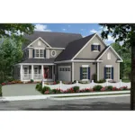 Traditional House Plan Front of Home - Riverbend Country Farmhouse 077D-0205 - Shop House Plans and More