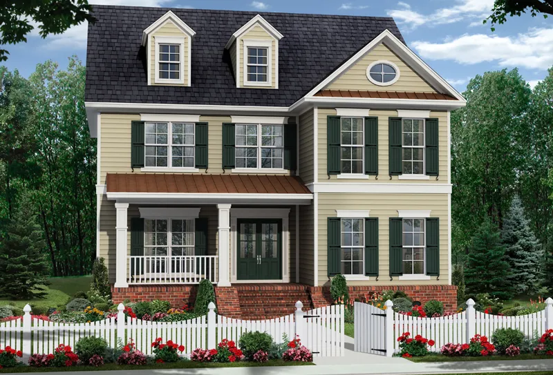 Country House Plan Front of Home - August Traditional Home 077D-0206 - Search House Plans and More