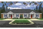 Ranch House Plan Front of Home - Freeburg Duplex Home Design Plan077D-0207 - Search House Plans and More