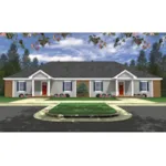 Country House Plan Front of Home - Freeburg Duplex Home Design Plan077D-0207 - Search House Plans and More