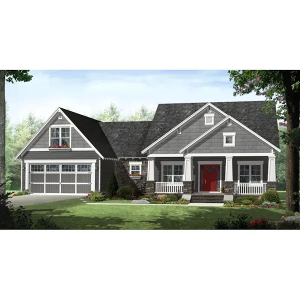 Country House Plan Front of Home - Upmoore Craftsman Home 077D-0209 - Shop House Plans and More